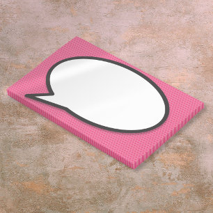 Pink Fun Simple Comic Book Speech Bubble Post-it Notes