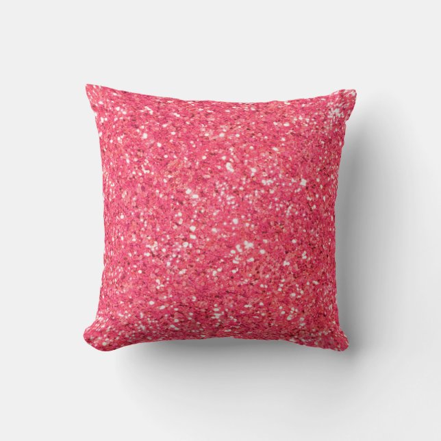 Pink fun sparkle glitter pattern cushion (Front)