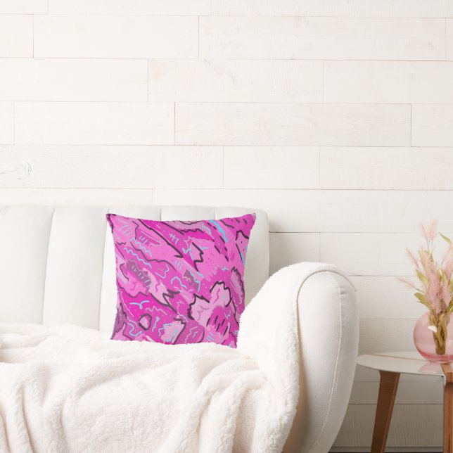Pink! Fun with Abstract Art  Cushion (Couch)