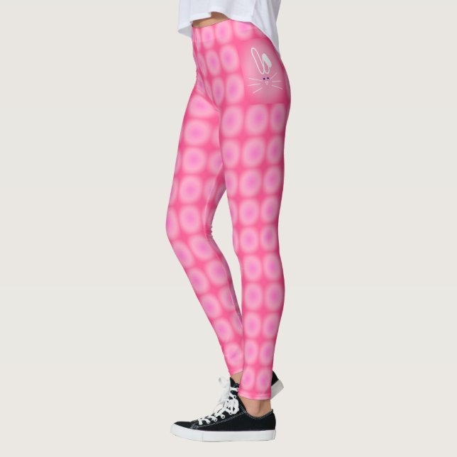 pink funny bunny leggings (Left)