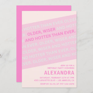 Pink Funny Calligraphy 86th birthday Invitation