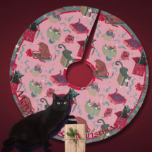 Pink Funny Cats in Christmas Boxes Personalised 