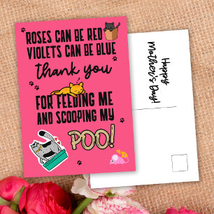 Pink Funny Cute Happy Mother's Day From Cat Postcard