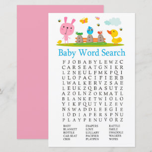 Pink funny rabbit Baby word scramble game
