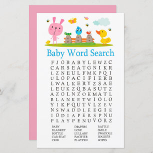 Pink funny rabbit Baby word scramble game