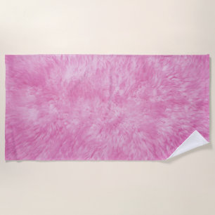 Pink Fur Frenzy Beach Towel