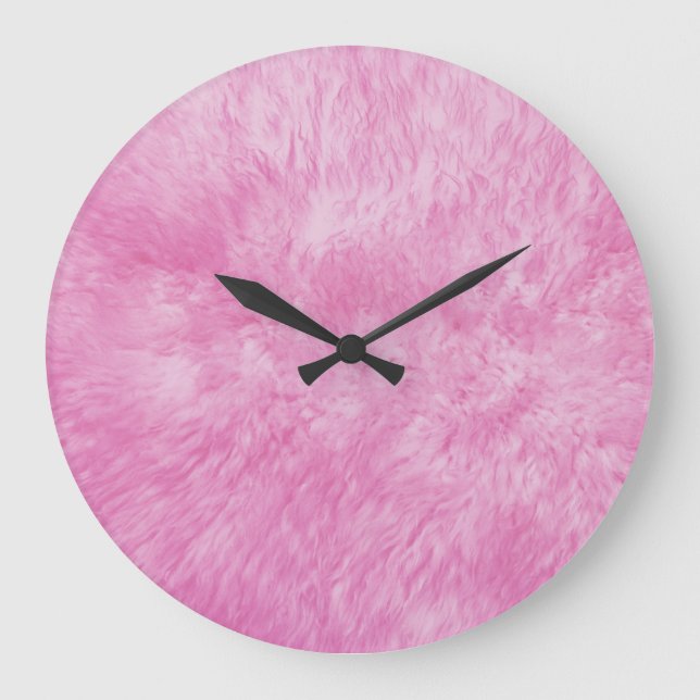 Pink Fur Frenzy Large Clock (Front)