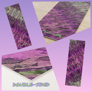 Pink Fuschia Purple and Green Abstract Yoga Mat