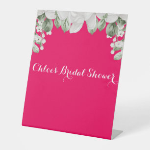 pink fushia pedestal sign