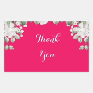 pink fushia  rectangular sticker