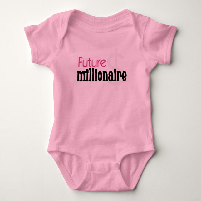 Pink Future Millionaire Baby Bodysuit (Front)