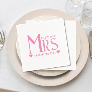 Pink Future Mrs Engagement Party Bridal Shower Napkin