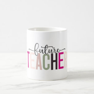Pink Future Teacher Gift Coffee Mug