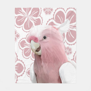 Pink Galah Cockatoo Fleece Blanket