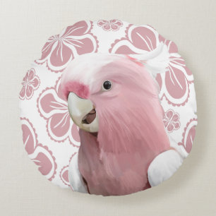 Pink Galah Cockatoo Round Cushion