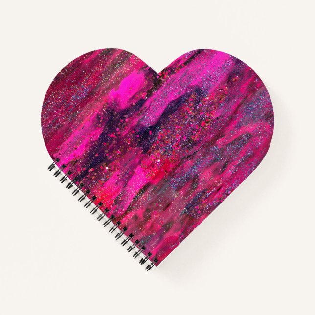 Pink Galaxy Heart Shape Notebook (Front)