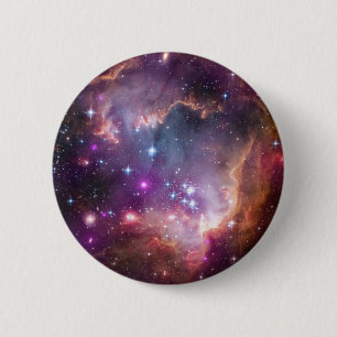 Pink Galaxy Nebula Universe Supernova Stars Night 6 Cm Round Badge