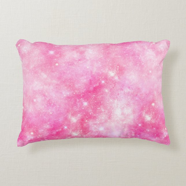 Pink Galaxy Universe Decorative Cushion (Front)