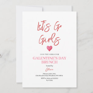 Pink Galentine's Day Party Brunch Dinner Valentine Invitation