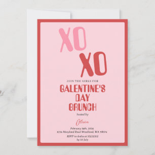 Pink Galentine's Day Party Brunch Friendship Invitation