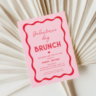 Pink Galentine's Day Valentine's Brunch Invitation