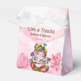 Pink Ganesha lotus Indian thank you favours Favour Box