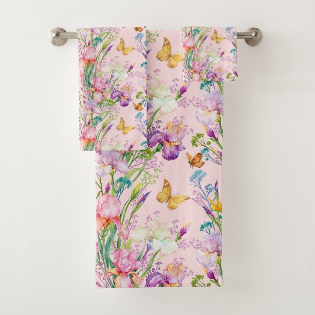 Pink Garden Bath Towel Set (Insitu)