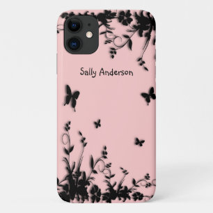Pink Garden Butterfly Personal iPhone 11 Case