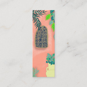 Pink Garden Florist Landscaper Architect Mini Business Card