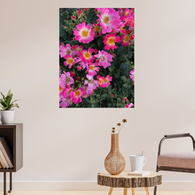 Pink Garden Flowers Photo Home Decor  (Living Room 3)
