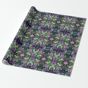 Pink Garden Phlox Landscape with Cone Flowers Wrapping Paper