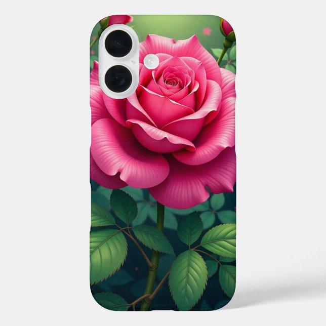 Pink Garden Rose  Case-Mate iPhone Case (The petals are intricately detailed, soft gradients from deep magenta to lighter pink hues)