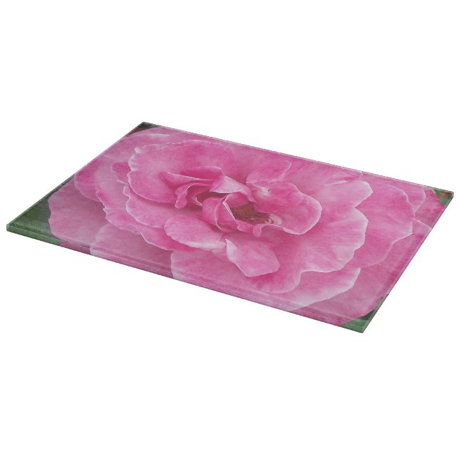 Pink Garden Rose Cutting Board (Corner)