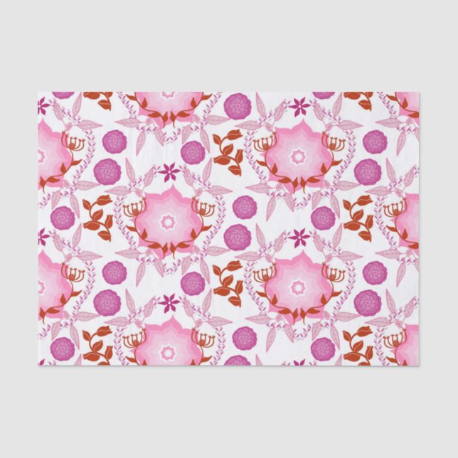 Pink Garden Tissue Paper (Front)