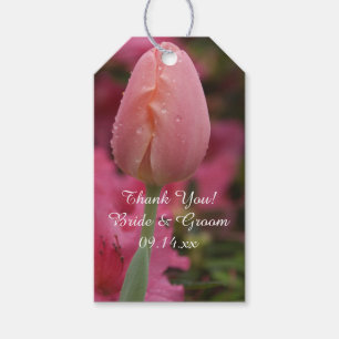 Pink Garden Tulip Wedding Thank You Favour Tags