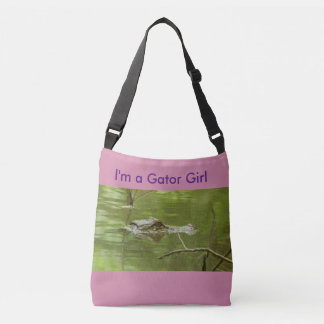 Pink Gator Girl Cross over Crossbody Bag