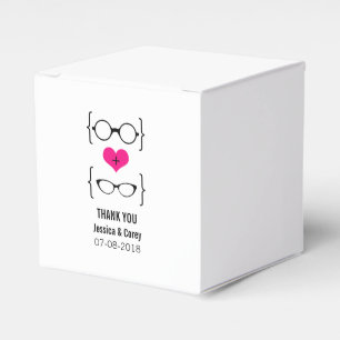 Pink Geeky Glasses Wedding Favour Boxes