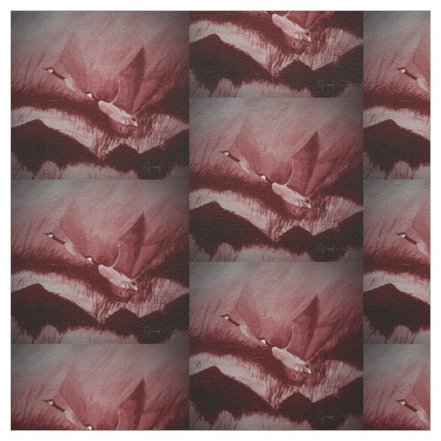 Pink Geese Fabric (Swatch)