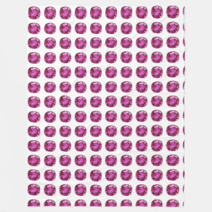 Pink Gem Pattern Fleece Blanket