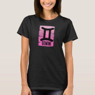 Pink Gemini Symbol May Birthday Born In June Zodia T-Shirt