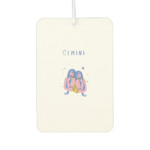 Pink Gemini, zodiac, star sign print Car Air Freshener