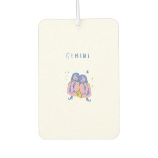 Pink Gemini, zodiac, star sign print Car Air Freshener