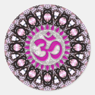 Pink Gems Aum Spiritual Sticker