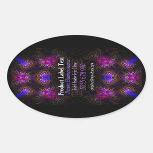 Pink Gems Fractal Art Vertical Product Label Stick