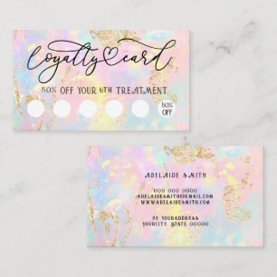 pink gemstone opal loyalty card
