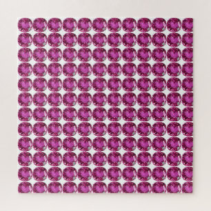 Pink Gemstone Pattern Jigsaw Puzzle