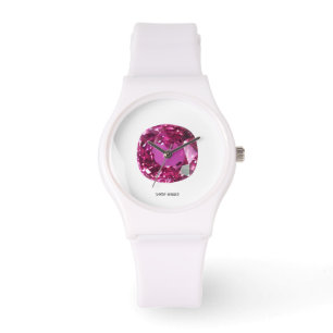 Pink Gemstone Pattern Watch