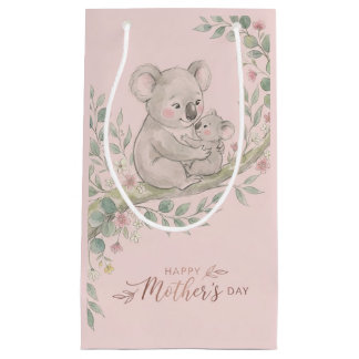 Pink, Gentle Koala Mum and Joey Small Gift Bag