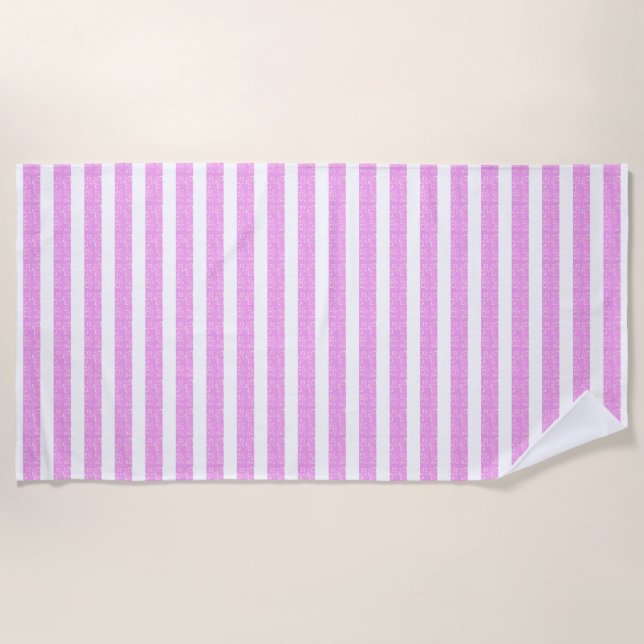 Pink Geometric Beach Towel (Front)