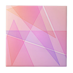Pink Geometric Ceramic Tile